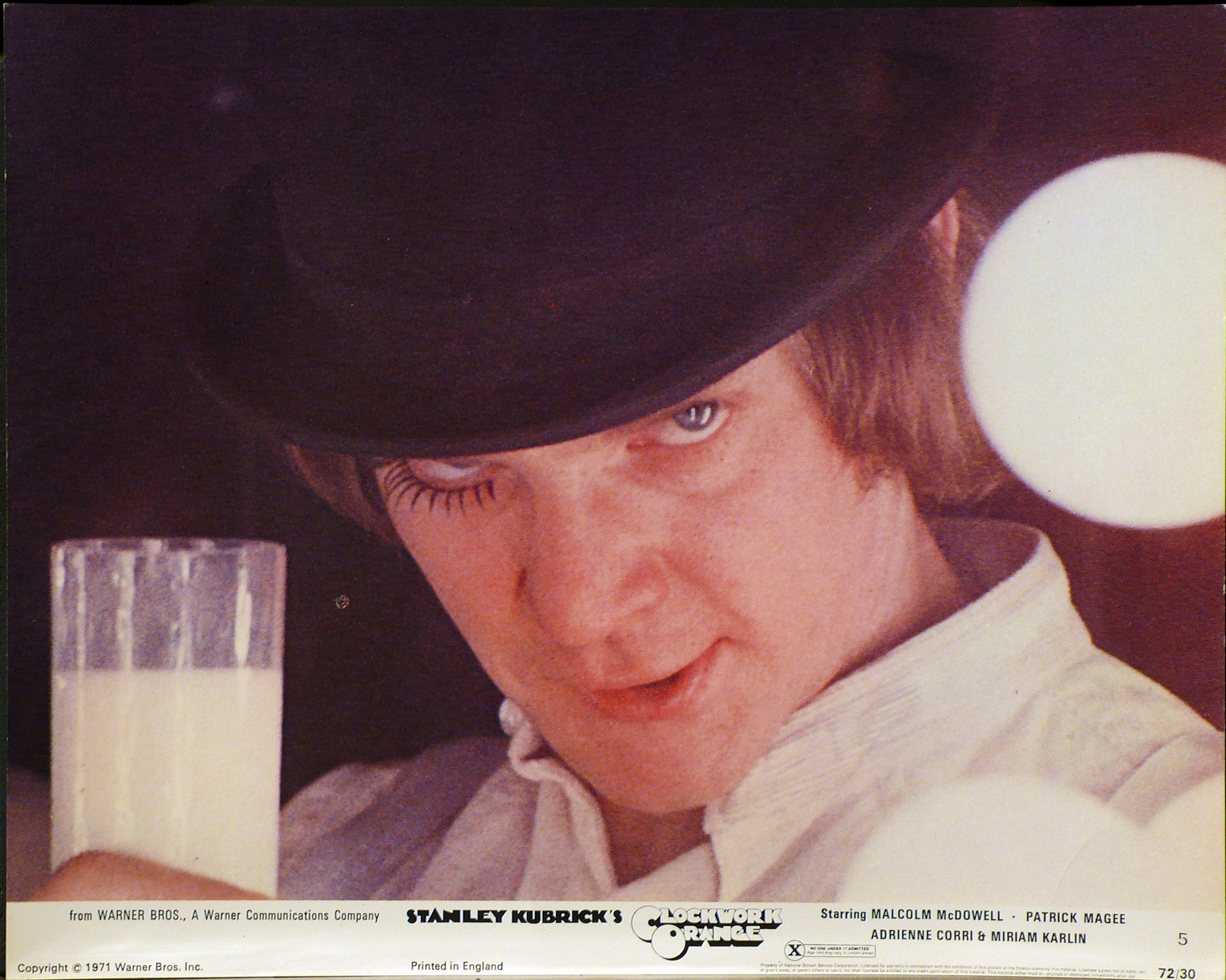 A Clockwork Orange (Arancia meccanica) – Lobby card della prima edizione inglese