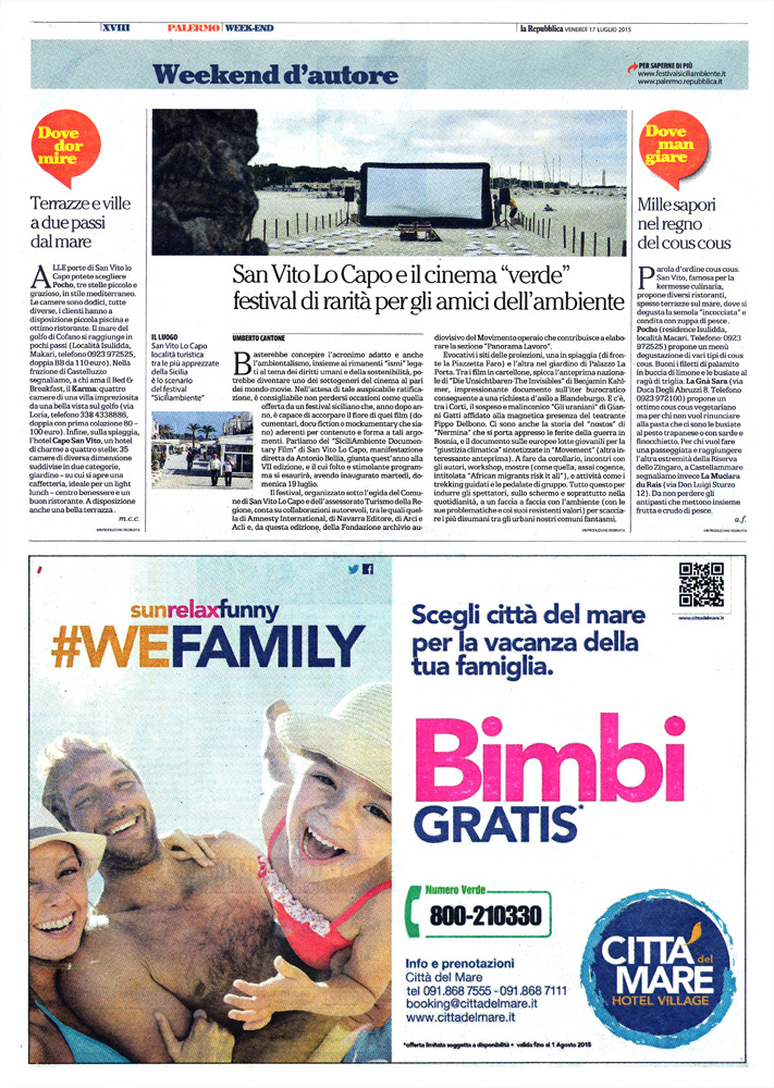 San Vito Lo Capo e il cinema “verde”. Festival di rarità per gli amici dell’ambiente