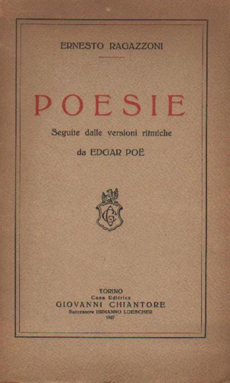 Poesie e versioni da Edgar Allan Poe di Ernesto Ragazzoni -1927